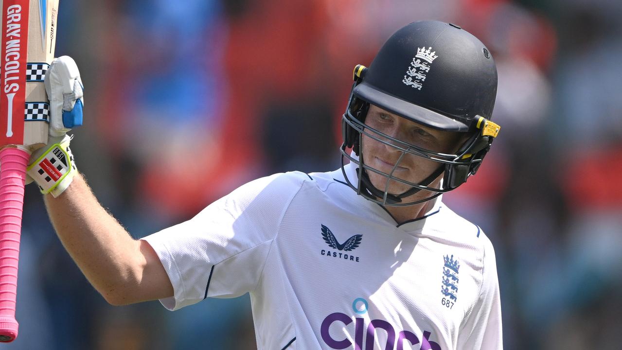 HYDERABAD, INDIA - JANUARY 28: England batsman Ollie Pope acknowledges the applause after being bowled for by 196 runs by Jasprit Bumrah during day four of the 1st Test Match between India and England at Rajiv Gandhi International Stadium on January 28, 2024 in Hyderabad, India. (Photo by Stu Forster/Getty Images)