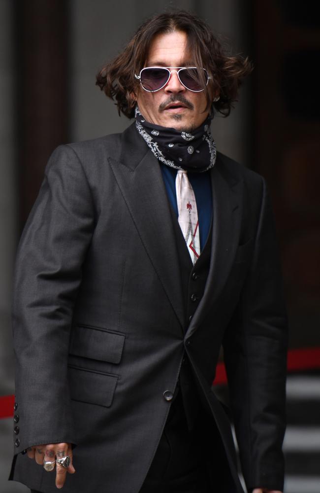 Johnny Depp arrives at The Royal Courts of Justice in London on July 8. Picture: Chris J Ratcliffe/Getty Images