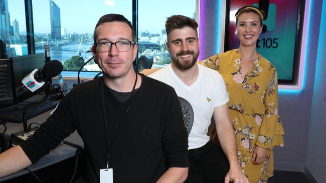 HIT105 hosts Stav, Abby and Matt were the big movers, jumping to second most popular breakfast program. Picture: Liam Kidston.