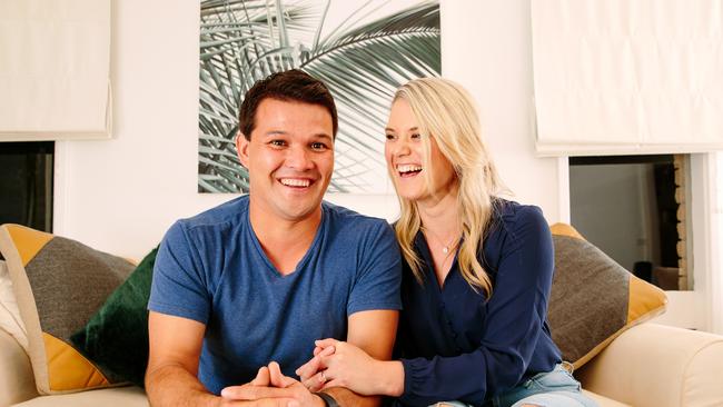 Northern Beaches couple Richie and Janine Goodwin don’t want to start a family until their finances are stable. Picture: Jonathan Ng