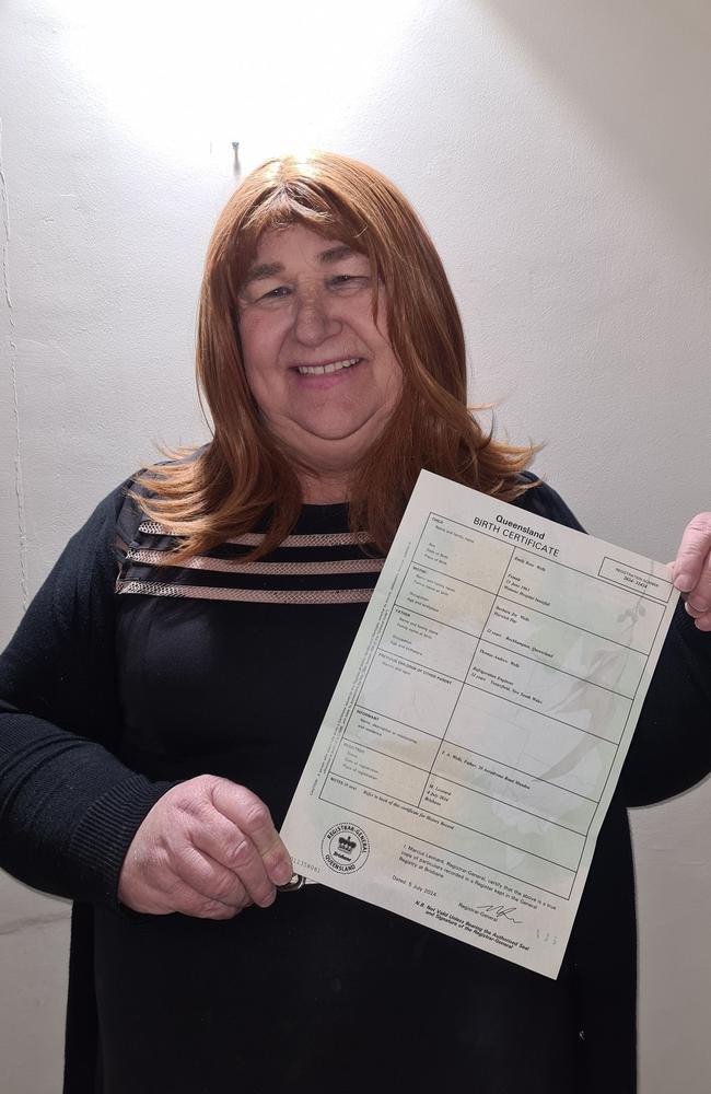 Emily Wells was one of the first born Queenslanders to apply to receive her new birth certificate after changes to the Births, Deaths and Marriages Registration Act 2023. Picture: Supplied