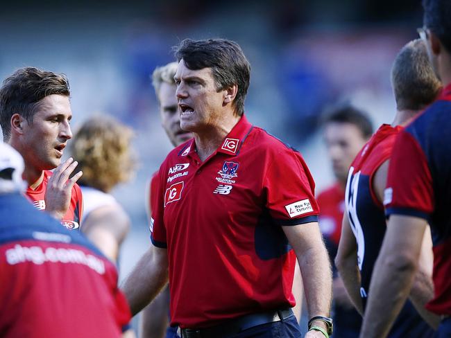 Paul Roos voices his displeasure at quarter time. Picture: Wayne Ludbey.