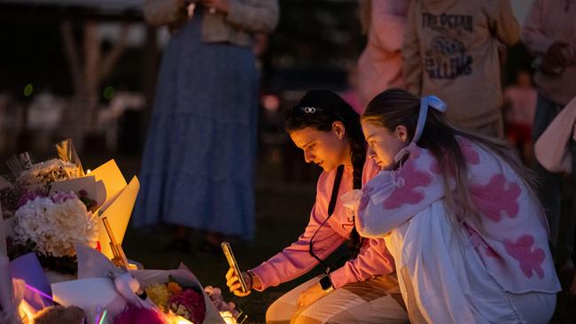 People gather to remember Sophia Rose who’s murdered by her Mother. Photo Paul Beutel