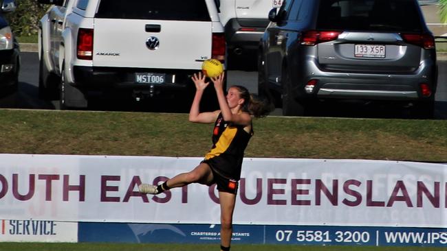 What a mark - Action from the Tweed Coast NR Tigers v Morningside U17s grand final.