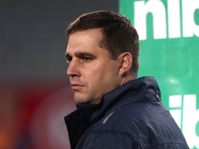 AUCKLAND, NEW ZEALAND - JUNE 02:  Rebels coach Dave Wessels  during the round 16 Super Rugby match between the Blues and the Rebels at Eden Park on June 2, 2018 in Auckland, New Zealand.  (Photo by Phil Walter/Getty Images)