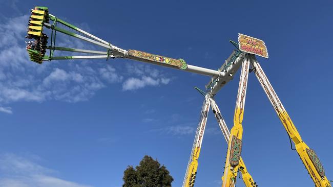 The Beast is the biggest ride at this year’s Royal Melbourne Show, and will take you more than 40m into the air. Picture: Kiel Egging.