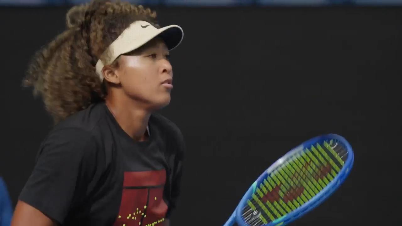 Two-time Australian Open champion Naomi Osaka trains in Melbourne