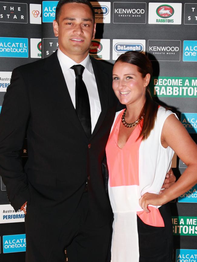 Sutton and partner Stacey in 2012.