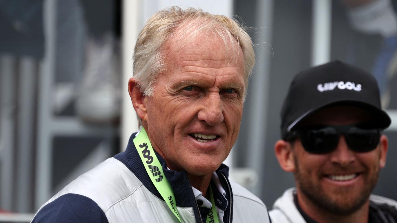 Greg Norman is on the outer with golf’s establishment. (Photo by Adrian DENNIS / AFP)