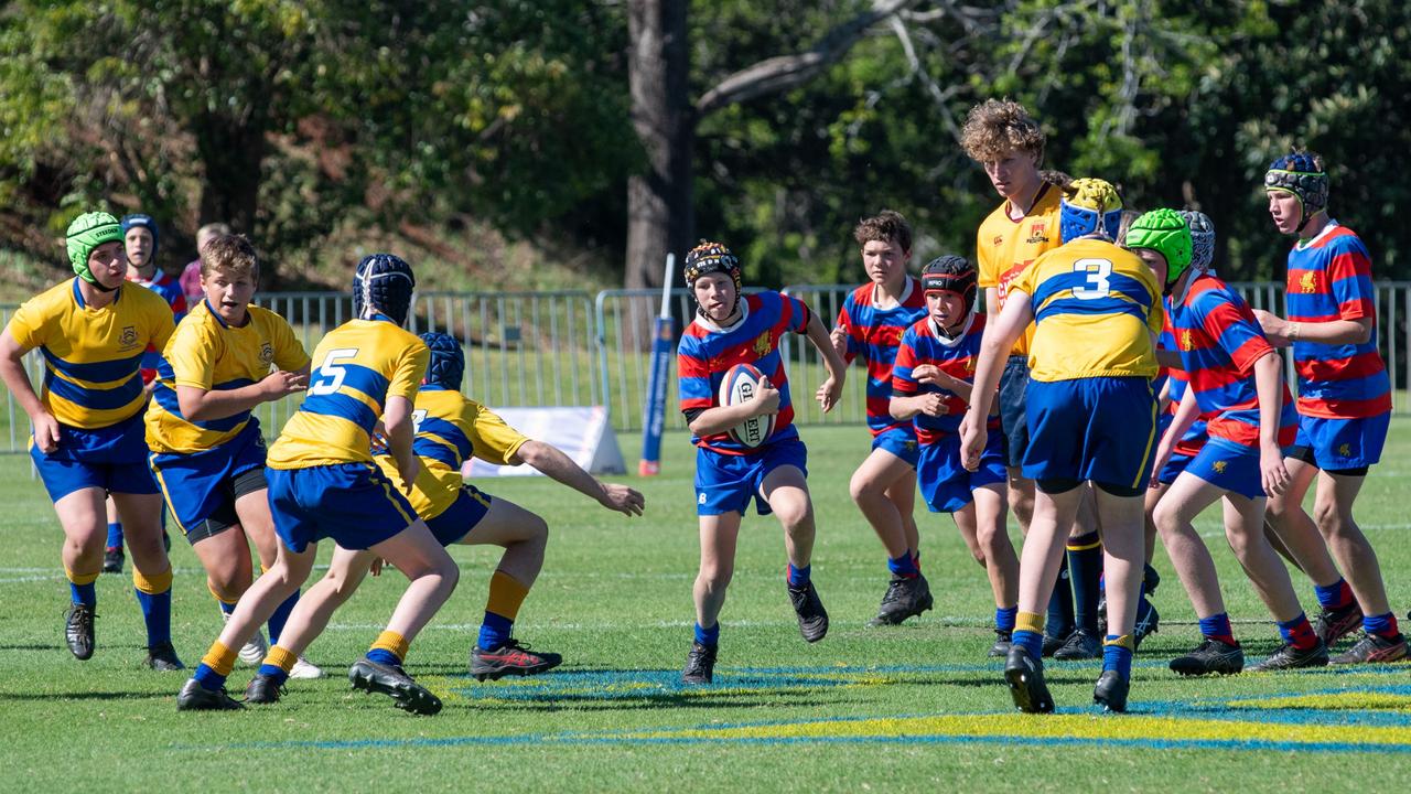 Downlands 13A vs TGS 13A. 2024 O'Callaghan Cup day at Downlands College. Photo by Nev Madsen