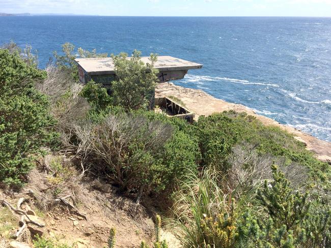 An abandoned World War Two military searchlight emplacement at Blue Fish Point, North Head. Picture: Manly Daily