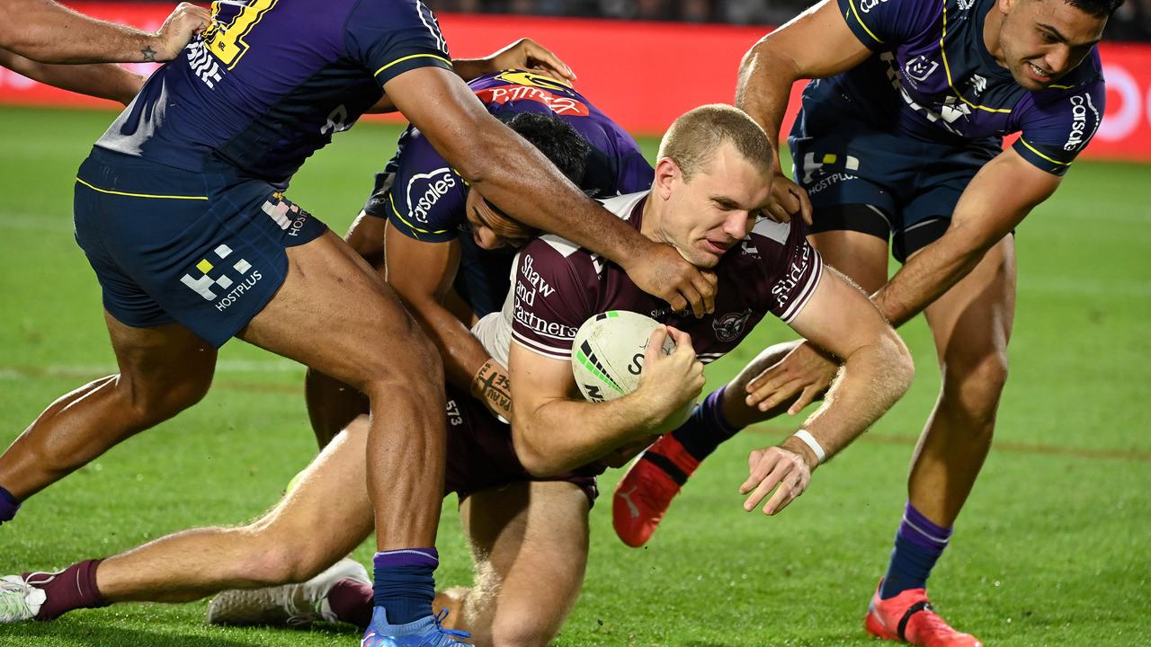 Melbourne nullified Tom Trbojevic in their qualifying final last week. Picture: NRL Photos