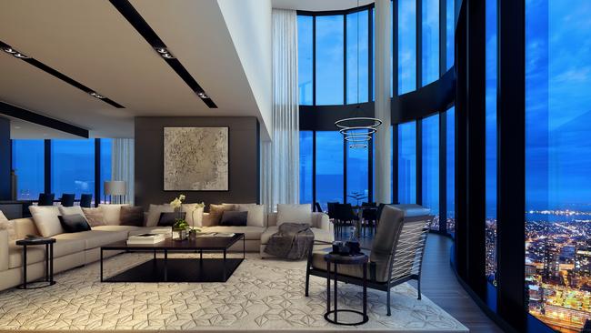 A render showing Australia 108’s $25 million penthouse sold off-the-plan in 2015.