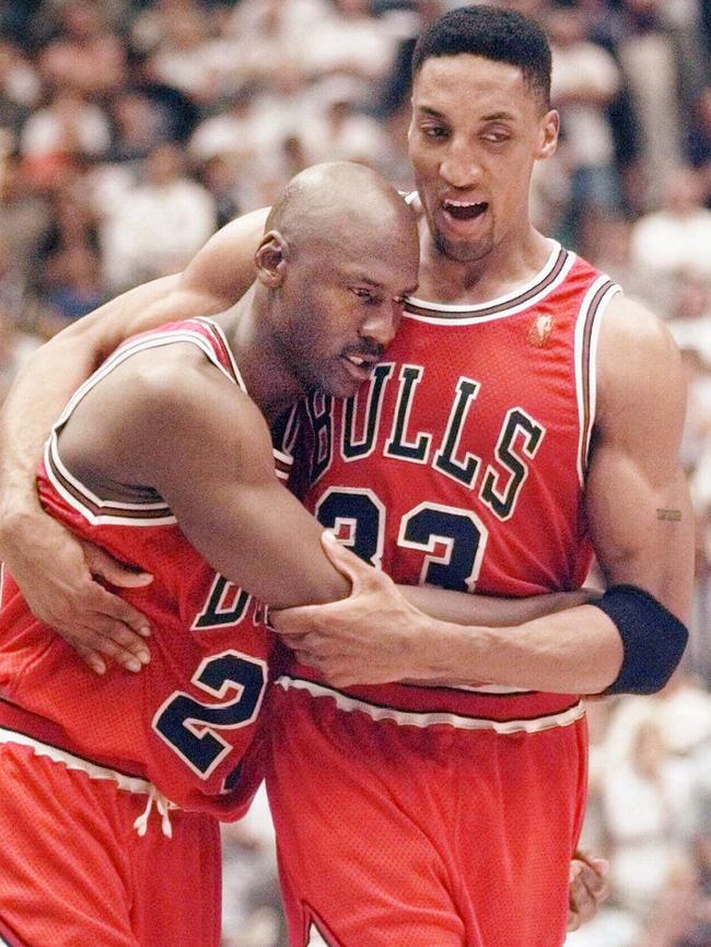 MJ and Pippen will never be the same. (AP Photo/Tom Cruze) /basketball