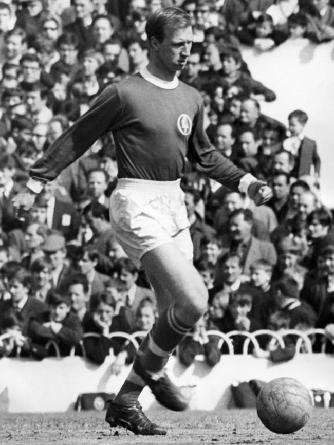 English footballer Jack Charlton in action as a central defender for Leeds United in 1969. Picture: Central Press/AFP
