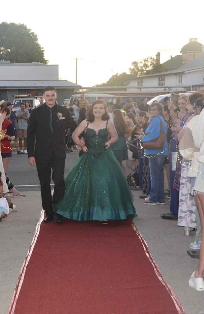 Warwick State High School graduate Jasmin and partner Rhys at Warwick RSL on November 17, 2023. Photo: Jessica Klein