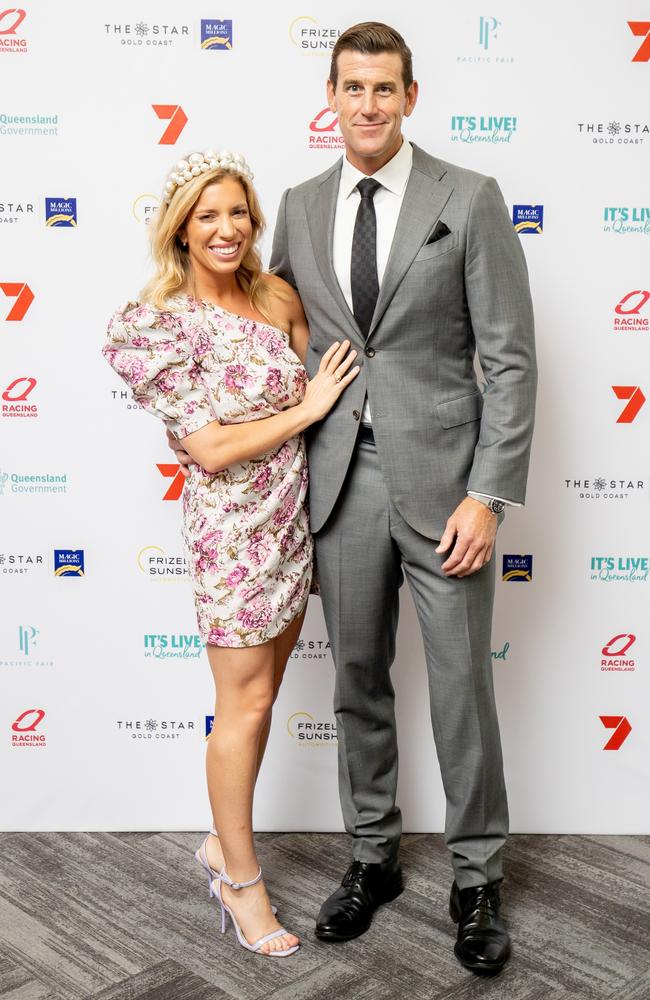 Sarah Matulin and Ben Roberts-Smith at Magic Millions race day. Picture: Luke Marsden / News Corp