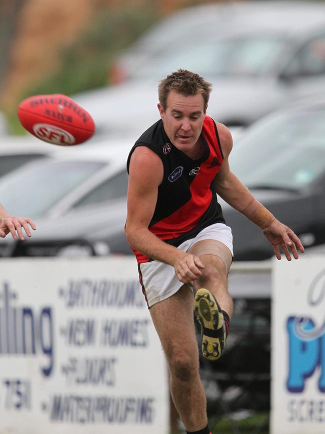 Morphett Vale’s Nathan Bayly in action. Picture: News Corp.