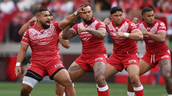 There were incredible scenes in Sydney on Sunday as Tonga almost beat Australia in the Pacific Cup final. Picture: Matt King/Getty Images