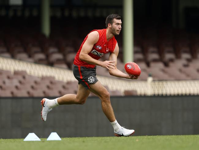 Logan McDonald at Sydney’s main training session on Wednesday. (Photo by Phil Hillyard)