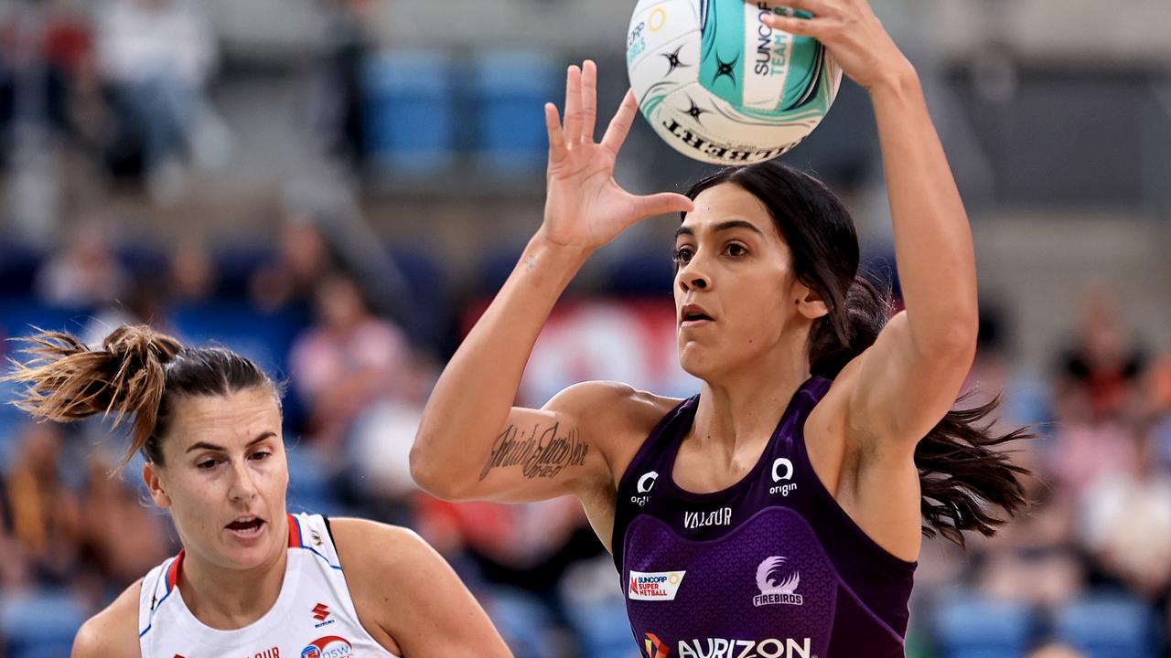 Hulita Veve with a strong take for the Firebirds. Picture: Jenny Evans