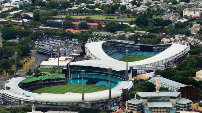 An aerial photo of the SCG and Allianz Stadium. Picture: Mark Evans