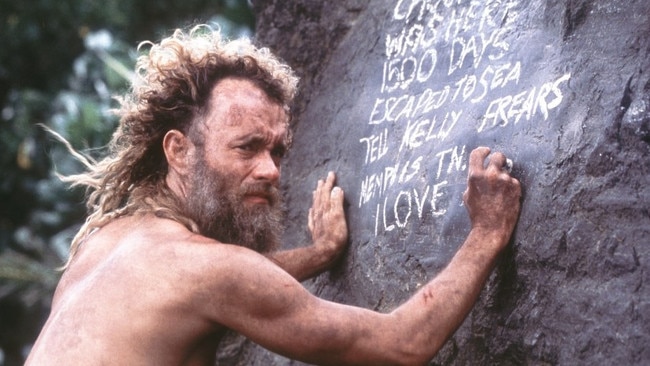 Production on Castaway was halted for a year so Hanks could lose weight and grow his hair out.