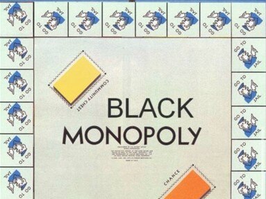 A 'Black Monopoly' board purportedly distributed among members of NT Police's elite Territory Response Group as a joke.