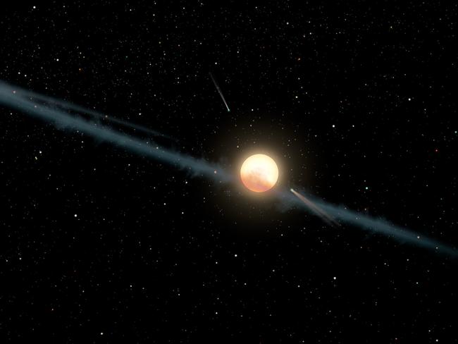 An artist's illustration depicting a hypothetical dust ring orbiting Tabby's star, more formally known as KIC 846. Picture: NASA/JPL-Caltech