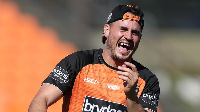 Josh Reynolds during Wests Tigers training at Concord Oval, Sydney. Picture: Brett Costello