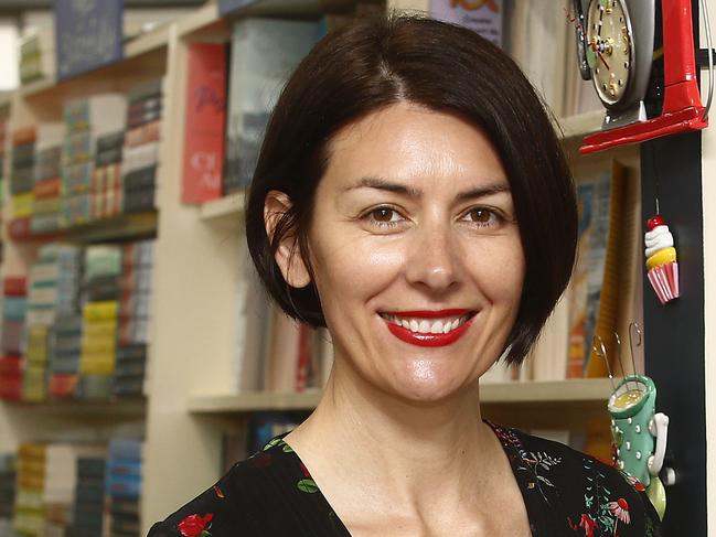 Carlii Lyon who runs personal branding workshops, at her favourite Bookshop, The Burns bay Bokkery,  in Lane Cove. Why I Love My suburb. Picture: John Appleyard