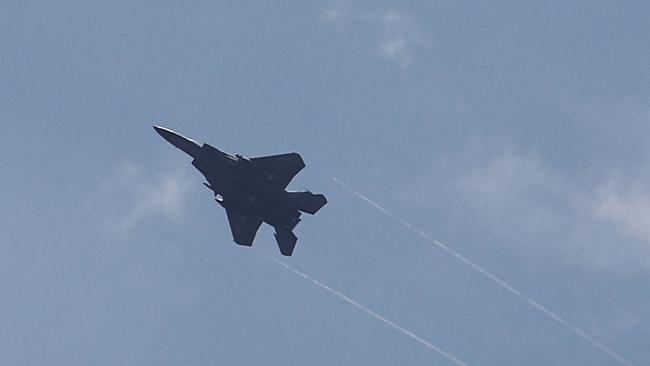 An Israeli air force F-15 Eagle fighter aircraft takes off from the Ramla military base. Picture: AFP