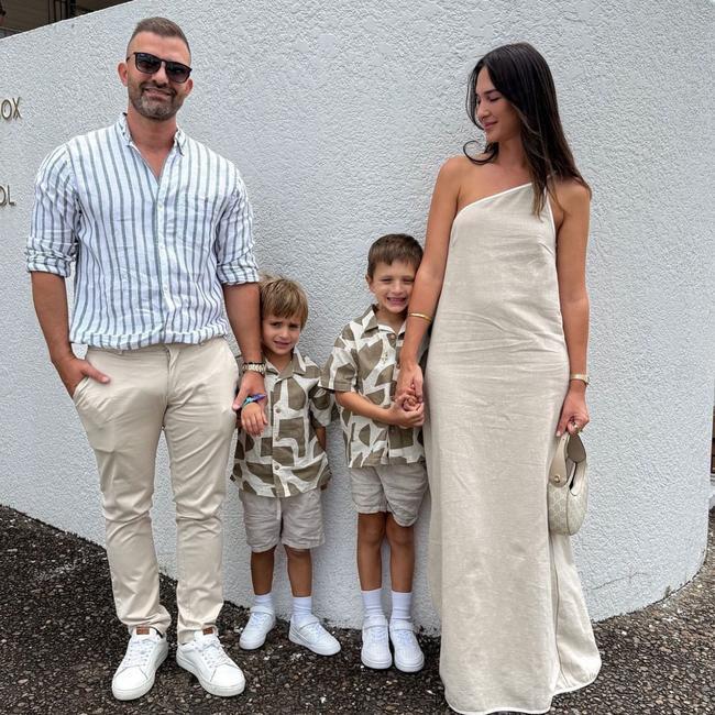 George and Yiota Kousoukas with their children Rio, 4, and Connor, 6.