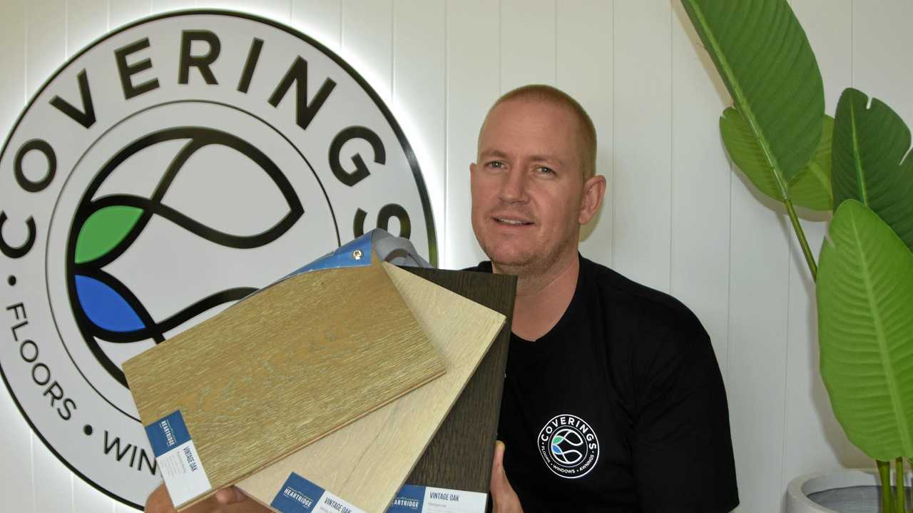 FLOORING: Local William Lillecrapp heads the team at Noosaville's Coverings Sunshine Coast. Picture: Caitlin Zerafa