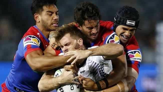 Ryan Papenhuyzen of the Storm during the Round 5 NRL match between the Newcastle Knight and the Melbourne Storm at Central Coast Stadium in Gosford, Saturday, June 13, 2020. (AAP Image/Darren Pateman) NO ARCHIVING, EDITORIAL USE ONLY