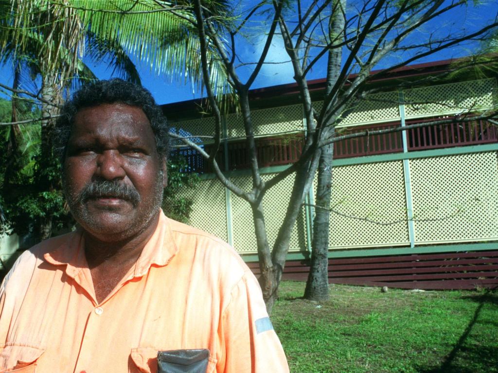 Jacob Baira outside his home on Palm Island. Pic Evan Morgan