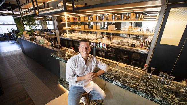 Stefano de Blasi at the site for his restaurant La Costa. Picture: Mark Cranitch.