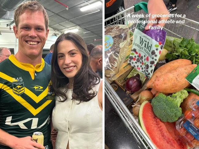 A WAG has shown just how much she spends on groceries per week. Picture: TikTok/KaylahCollins