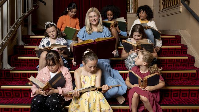 Midnight star Lucy Durack and young hopefuls vying for a role as Stella in the Aussie-made musical. Picture: Sam Tabone.