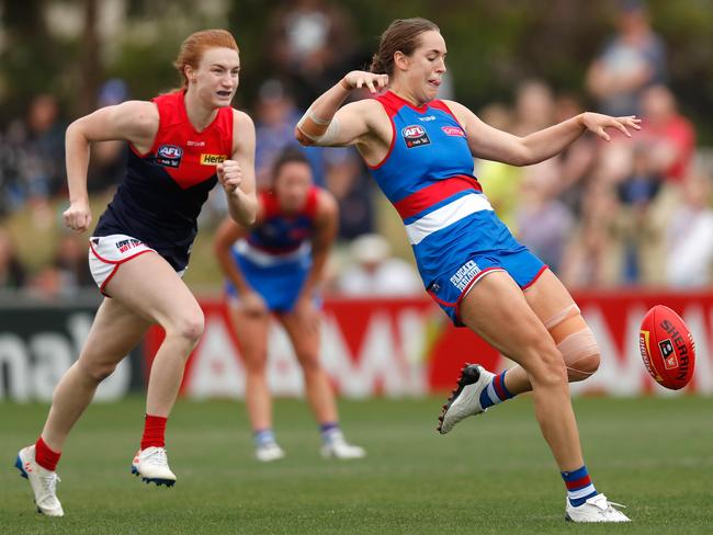 Former No.1 pick Isabel Huntington has been linked with a move to GWS. Huntington sustained an ACL injury in round one of the 2022 season, keeping her out of play this year. Picture: Michael Willson/AFL Photos via Getty Images