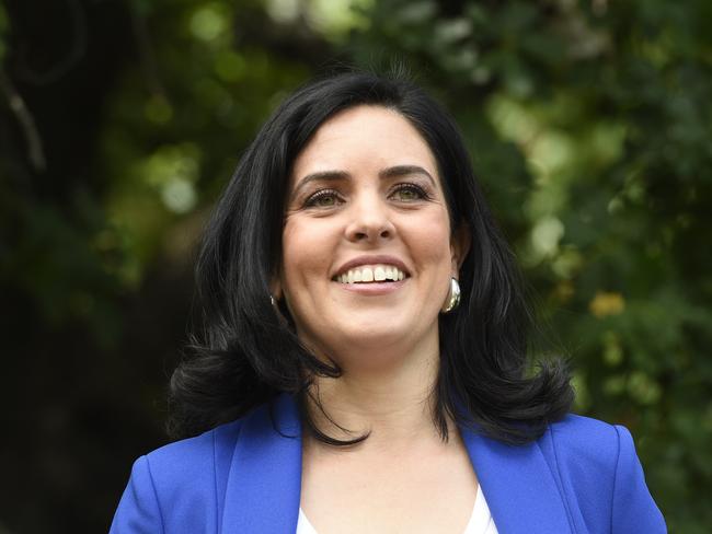 MELBOURNE, AUSTRALIA - NewsWire Photos DECEMBER 27, 2024: Moira Deeming speaks to the media at Parliament House in Melbourne after being accepted back into the Liberal Party. Picture: NewsWire / Andrew Henshaw