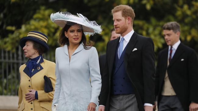 Britain's Prince Harry, Duke of Sussex, Lady Frederick Windsor and Princess Anne in 2019.