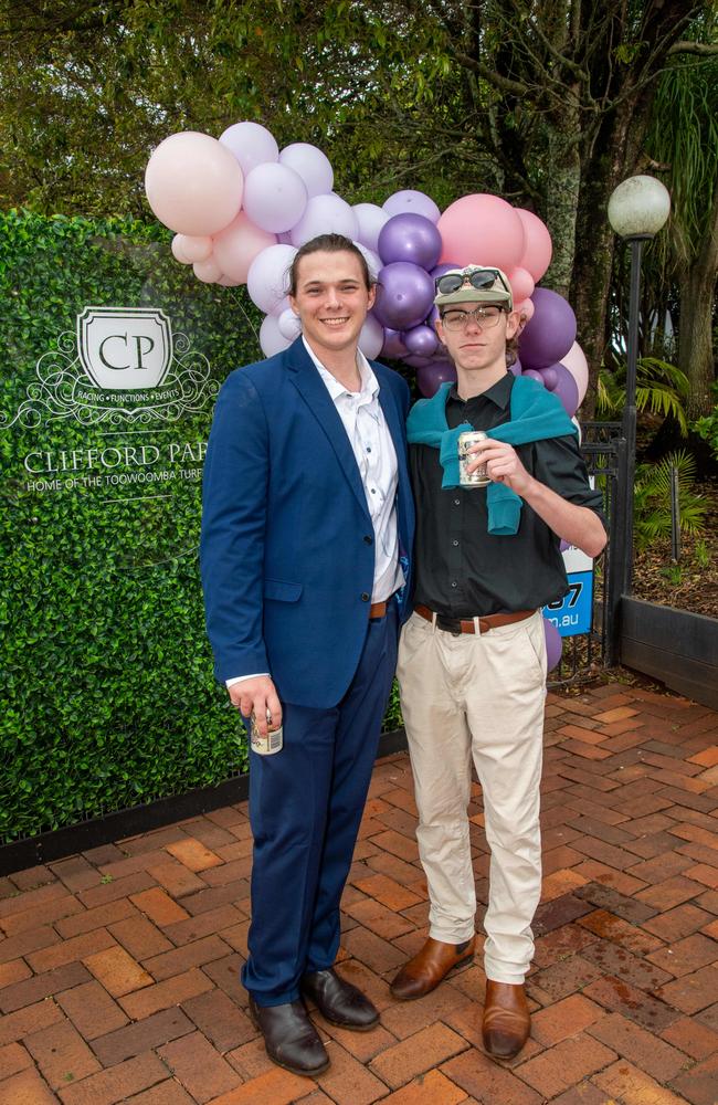 (From left) Will Inglis and Matt Druce. Weetwood Raceday at Toowoomba Turf Club. Saturday, September 28, 2024. Picture: Nev Madsen