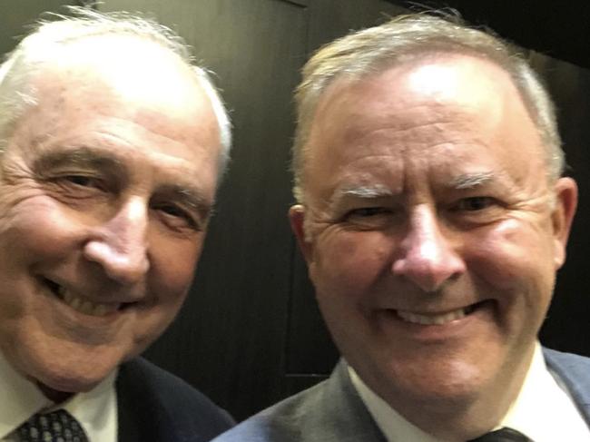 Paul Keating with Anthony Albanese. Picture: Instagram