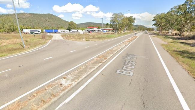 Scene of the two vehicle crash on the Bruce Highway at the entrance to the Alligator Creek roadhouse. Picture: Google Maps.