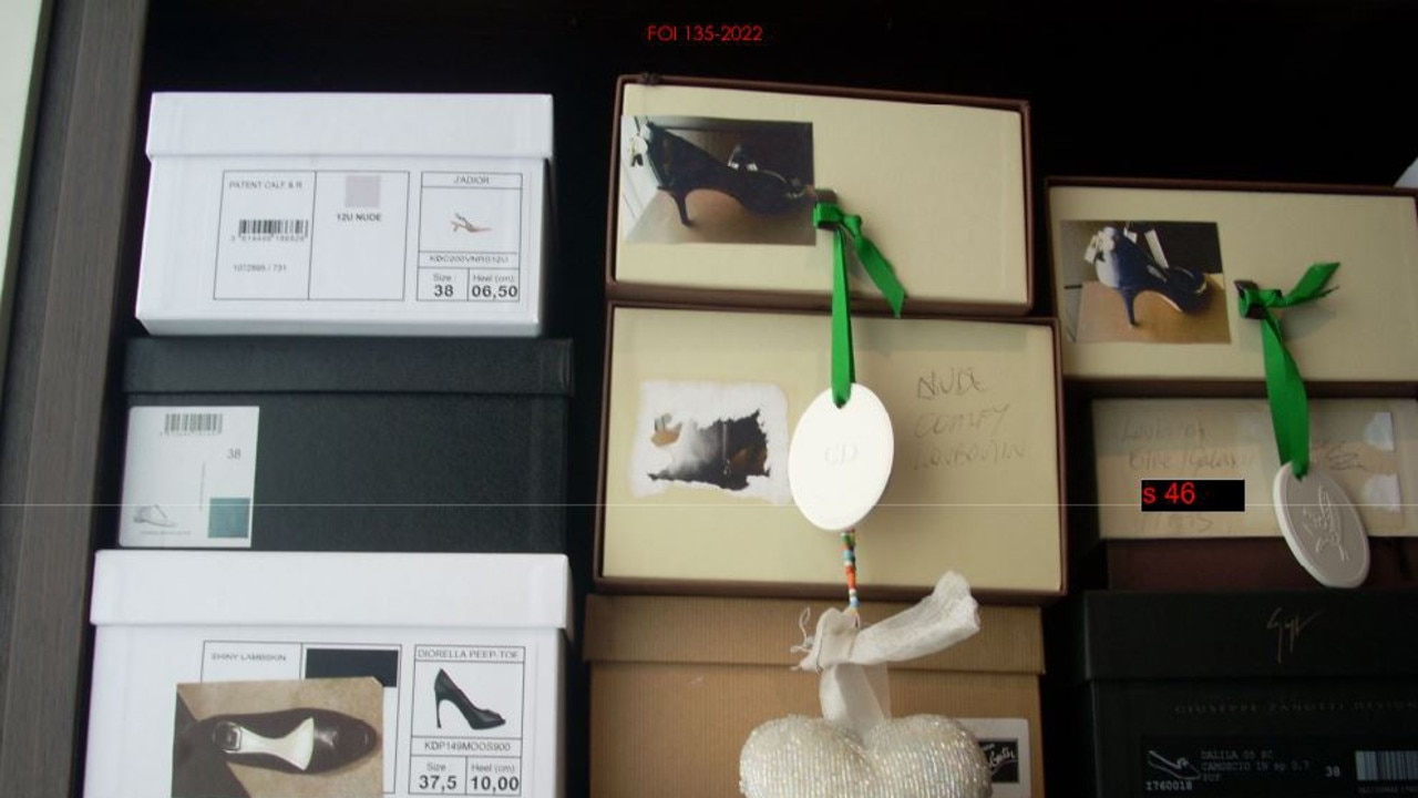 Melissa Caddick’s designer shoe collection.