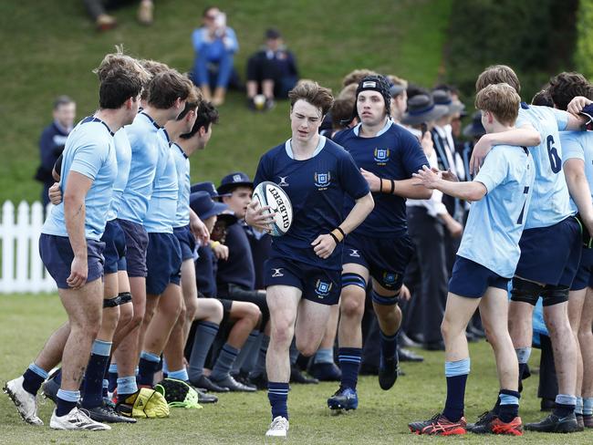 Action from the GPS First XV rugby match between Brisbane Grammar School and Brisbane State High School. Photo:Tertius Pickard