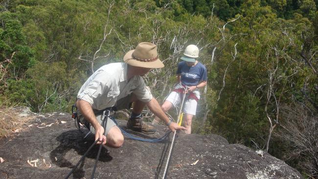 Abseiling at Binna Burra. Picture: Karl Condon