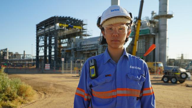 Moomba carbon capture and storage commissioning engineer Cangie Wu at the plant. Picture: Santos.