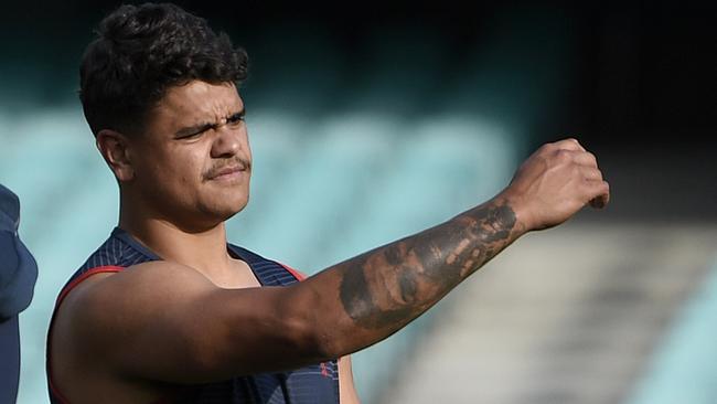 Latrell Mitchell remains under contract at the Roosters for next season but could be released early. Picture: AAP